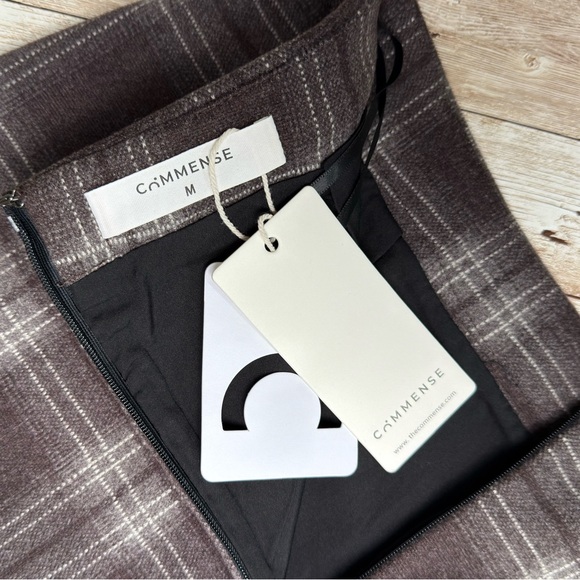 Plaid Mini Skirt w/ Built in Shorts Medium Commense Skort Brown - Picture 7 of 9